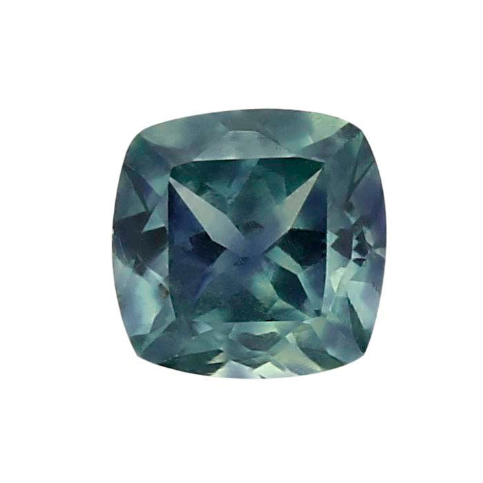 American Mined™ Teal Montana Sapphire™ Cushion Faceted Gemstone