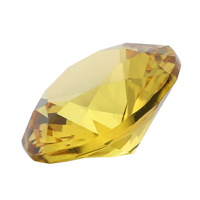 Simulated Golden Topaz 4mm Round Faceted Gemstone