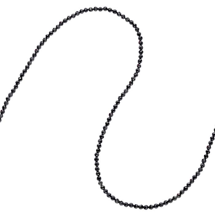 Black Spinel Faceted Round Bead