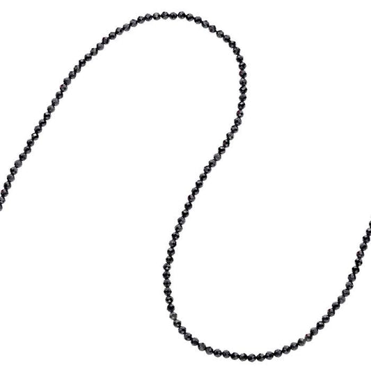 Black Spinel Faceted Round Bead