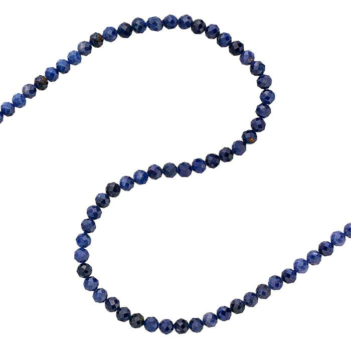 Sapphire 4mm Faceted Round Bead
