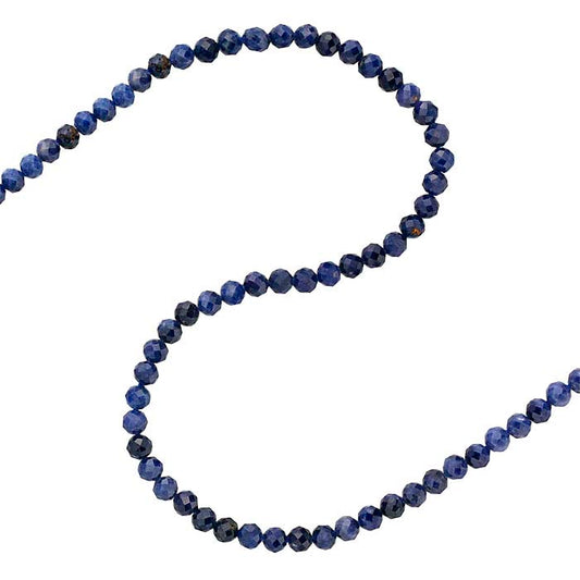 Sapphire 4mm Faceted Round Bead