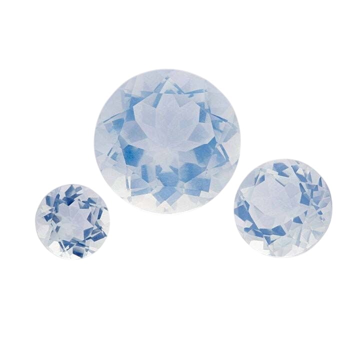 Blue Moon Quartz Round Faceted Gemstone