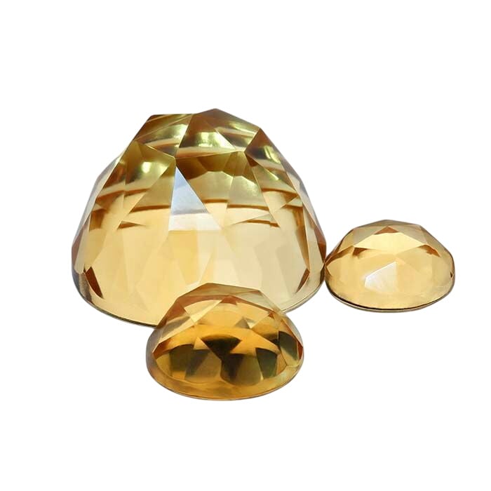 Golden Citrine Round Rose-Cut Cabochon