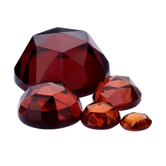 Garnet 5mm Round Rose-Cut Cabochon