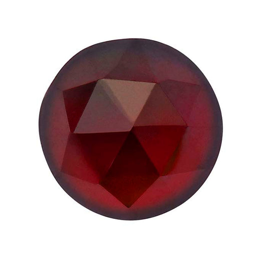Garnet 6mm Round Rose-Cut Cabochon