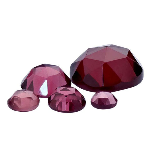 Rhodolite Garnet 6mm Round Rose-Cut Cabochon