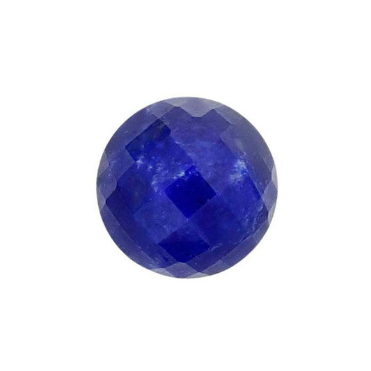 Lapis Lazuli 6mm Round High-Dome Faceted Cabochon, AA-Grade