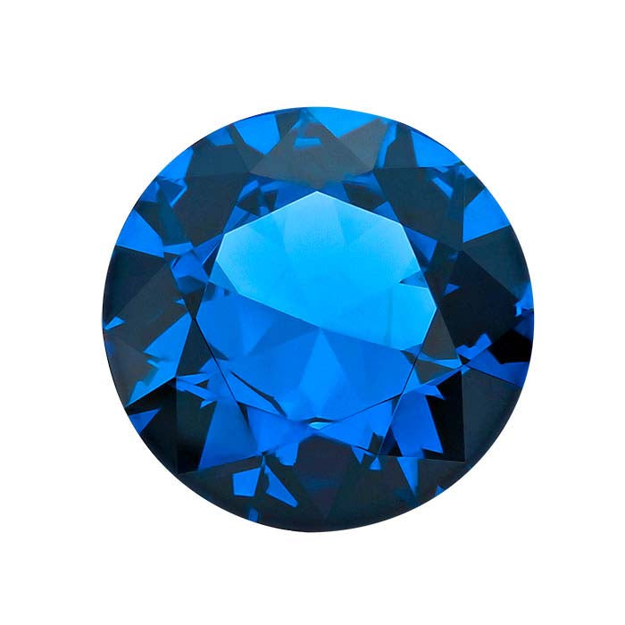 Lab-Grown Blue Spinel Round Faceted Gemstone