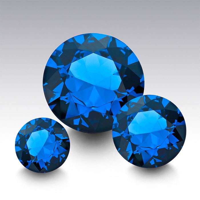 Lab-Grown Blue Spinel Round Faceted Gemstone