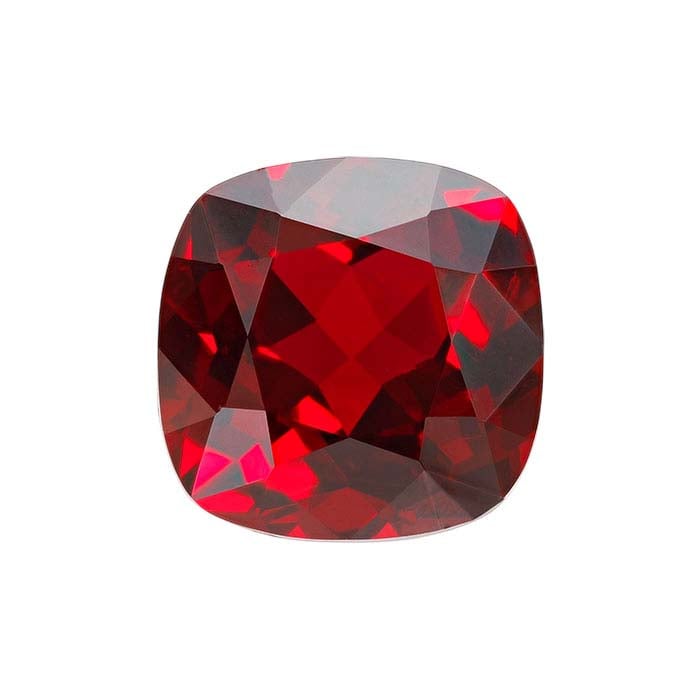 Lab-Grown Ruby Cushion Faceted Gemstone