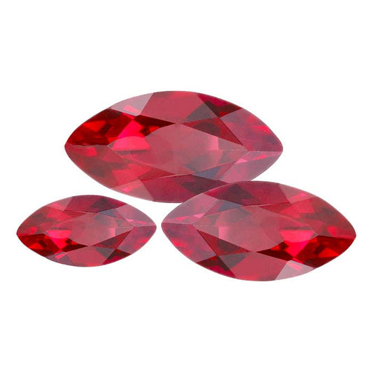 Lab-Grown Ruby Marquise Faceted Gemstone