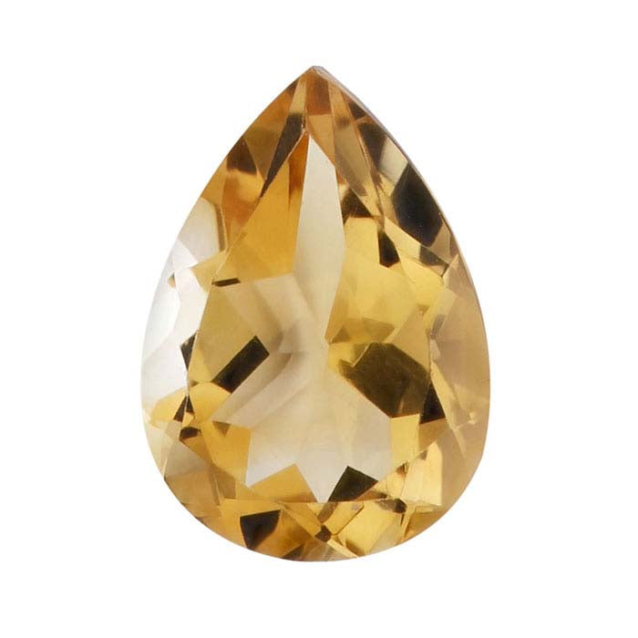 Yellow Citrine Pear Faceted Gemstone