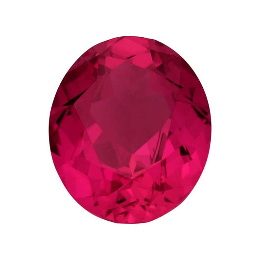 Lab-Grown Ruby 8 x 6mm Oval Faceted Gemstone