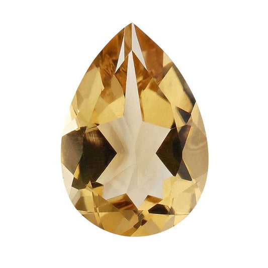 Yellow Citrine 8 x 5mm Pear Faceted Gemstone