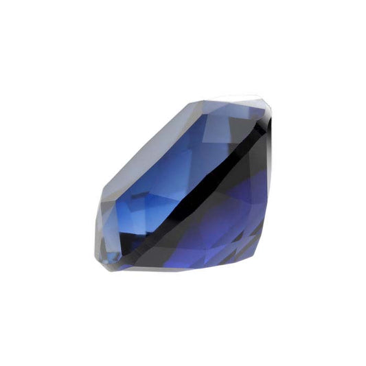 Lab-Grown Sapphire Cushion Faceted Gemstone