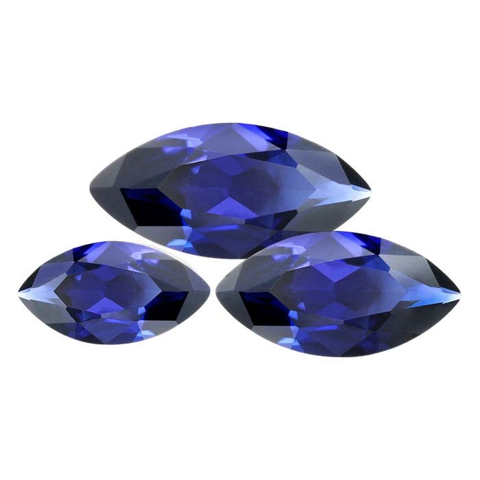 Lab-Grown Sapphire Marquise Faceted Gemstone