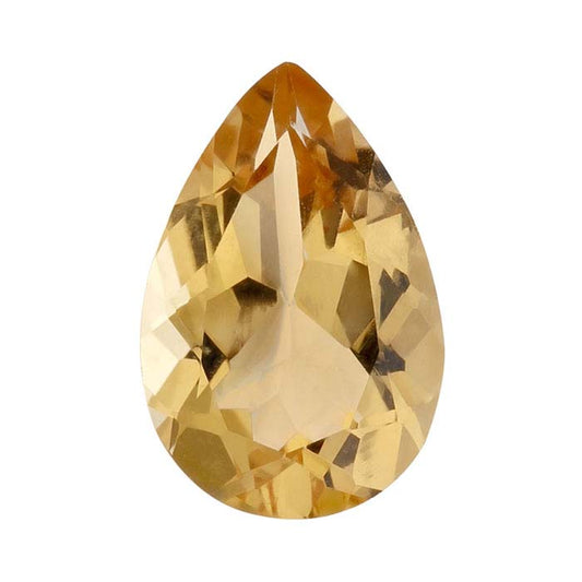 Yellow Citrine 9 x 6mm Pear Faceted Gemstone