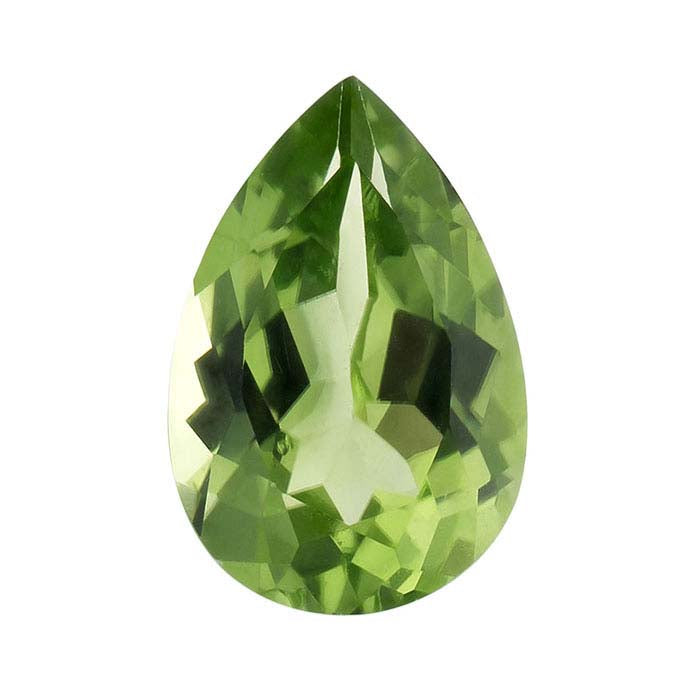Peridot 9 x 6mm Pear Faceted Gemstone