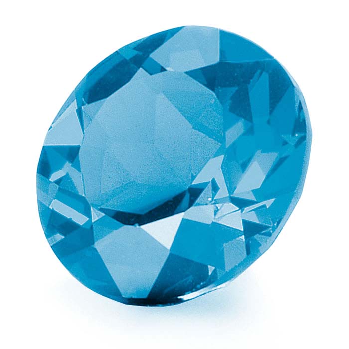 Simulated Blue Zircon Round Faceted Gemstone