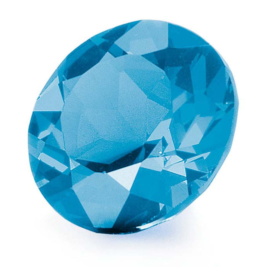 Simulated Blue Zircon Round Faceted Gemstone