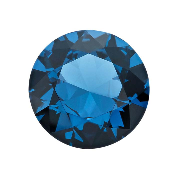 Simulated Blue Zircon 5mm Round Faceted Gemstone