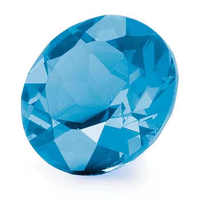 Simulated Blue Zircon Round Faceted Gemstone