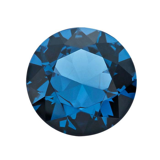 Simulated Blue Zircon 10mm Round Faceted Gemstone