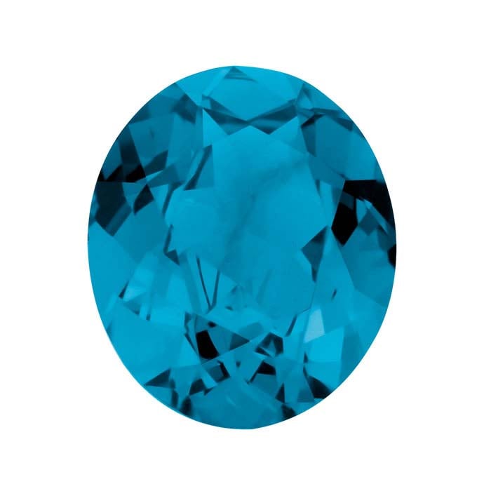 Simulated Blue Zircon Oval Faceted Gemstone