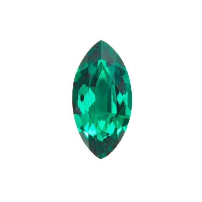 Lab-Grown Emerald Marquise Faceted Gemstone