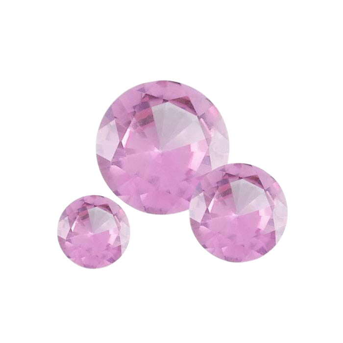 Simulated Pink Tourmaline Round Faceted Gemstone