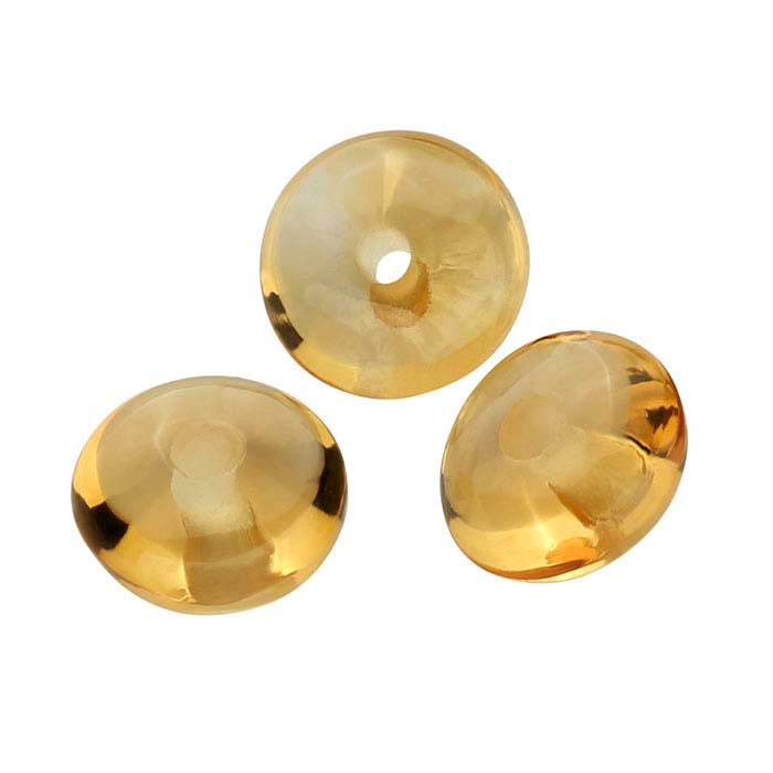 Golden Citrine 4mm Saucer Bead