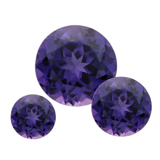 Simulierter Amethyst 3mm Rund Facettierter Edelstein