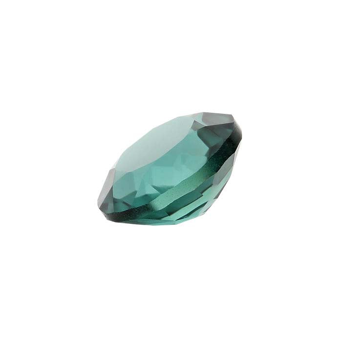 Simulated Emerald Round Faceted Gemstone