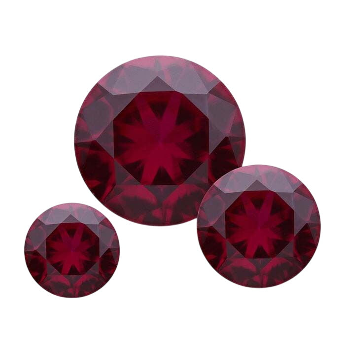 Simulated Garnet Round Faceted Gemstone