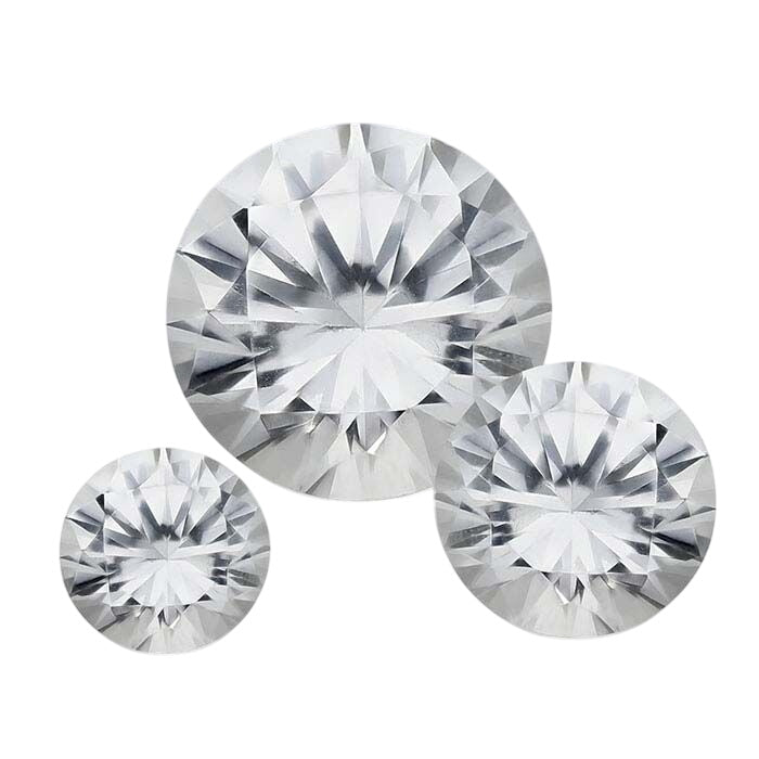 Lab-Grown White Sapphire Round Faceted Gemstone