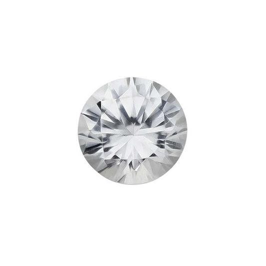 Lab-Grown White Sapphire Round Faceted Gemstone