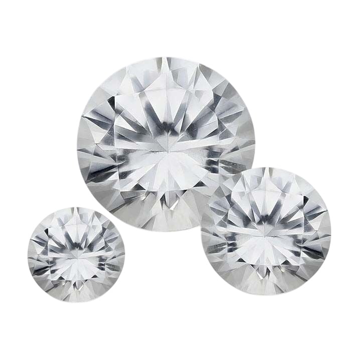 Lab-Grown White Sapphire Round Faceted Gemstone