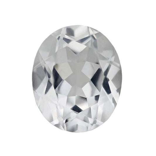 Im Labor gezüchteter weißer Saphir 6 x 4mm oval facettierter Edelstein