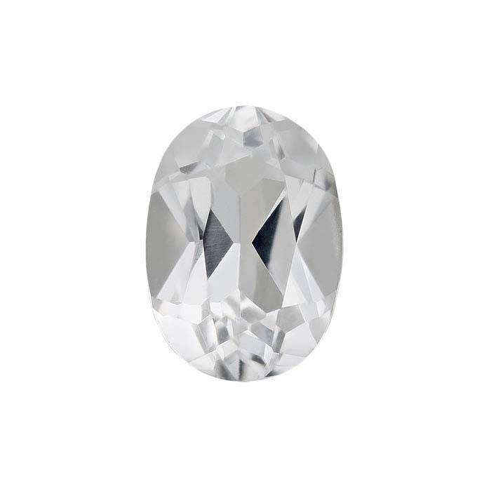 Im Labor gezüchteter weißer Saphir 7 x 5mm oval facettierter Edelstein