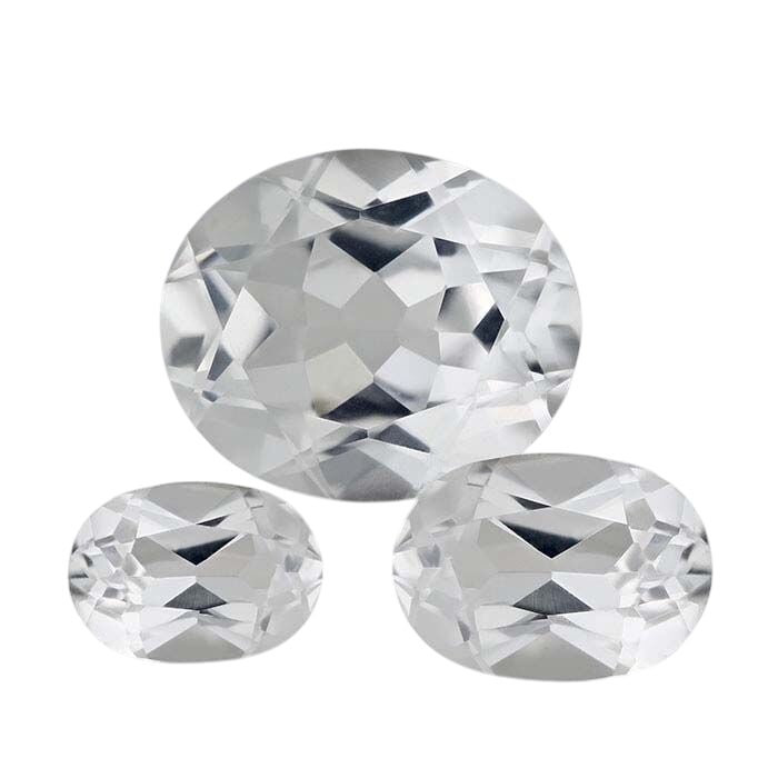 Lab-Grown White Sapphire Oval Faceted Gemstone