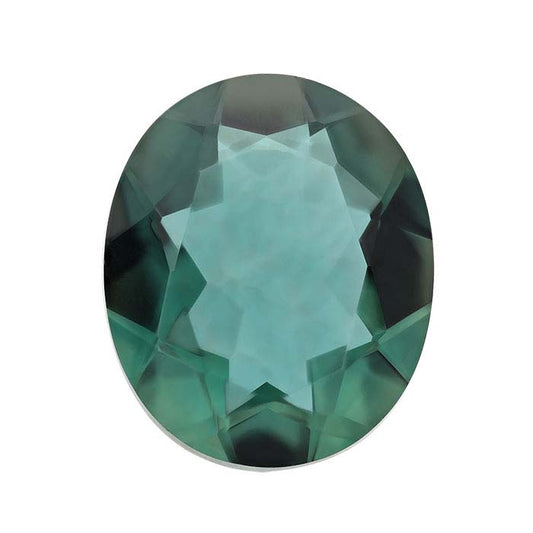 Simulierter Smaragd 12 x 10mm Oval Facettierter Edelstein