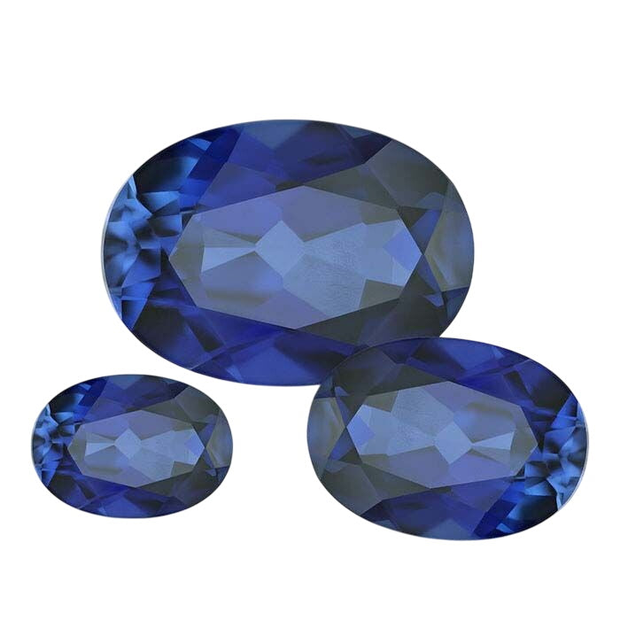 Lab-Grown Sapphire Oval Faceted Gemstone