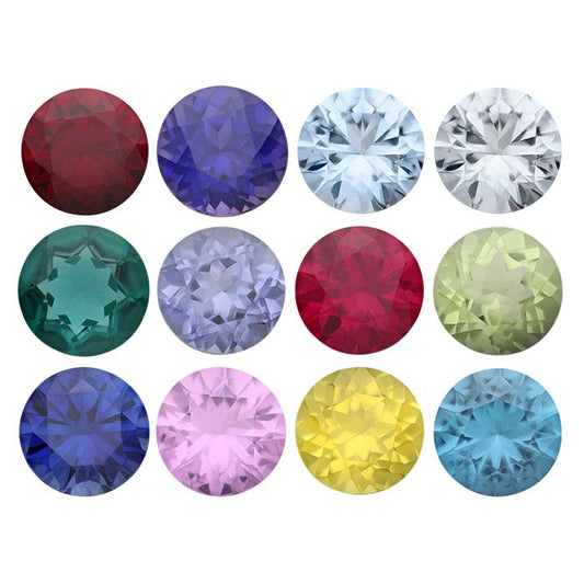 Simulated and Lab-Grown Birthstone Set 6mm Round Faceted Gemstones