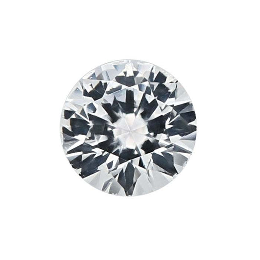 Im Labor gezüchteter weißer Saphir 6,5 mm runder facettierter Edelstein