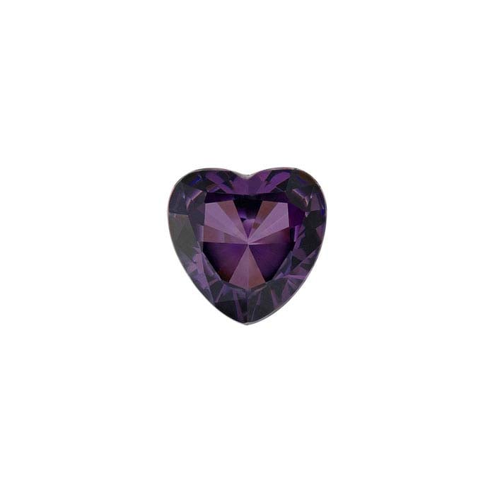 Simulated Amethyst 4mm Heart Faceted Gemstone