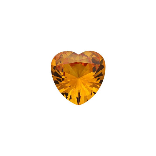 Simulated Golden Topaz Heart Faceted Gemstone