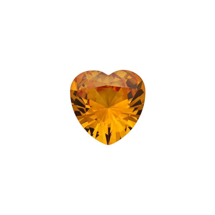 Simulated Golden Topaz 5mm Heart Faceted Gemstone