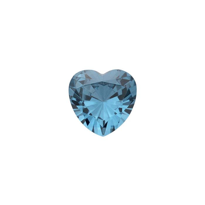 Simulated Blue Zircon 5mm Heart Faceted Gemstone