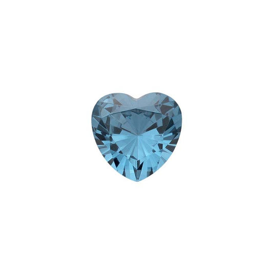 Simulated Blue Zircon 6mm Heart Faceted Gemstone